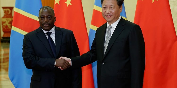 Former DRC President Joseph Kabila with his Chinese Counterpart Xi Jin Ping. China is securing Africa for future electric cars supplies especially Congo’s cobalt and copper. www.exchange.co.tz