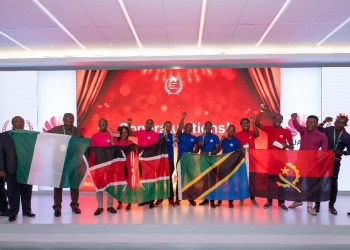 The Huawei ICT Competition finalists in Johannesburg. Nigeria and Tanzania have tied in first place relegating Kenya to second place in a tie with Angola in the Huawei ICT Competition regional finals. www.exchange.co.tz