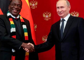 Zimbabwean President Emmerson Mnangagwa (L) with Russian President Vladimir Putin www.theexchange.africa