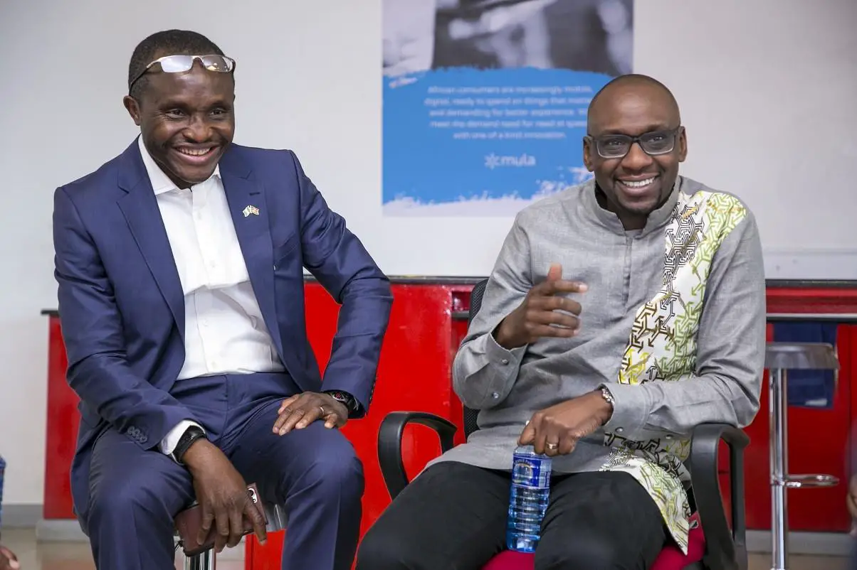 Cellulant Co-founders and Co-CEOs, Bolaji Akinboro (left) and Ken Njoroge (right). The Company has integrated into the World Economic Forum after winning the Schwab Foundation Award 2019. www.theexchange.africa