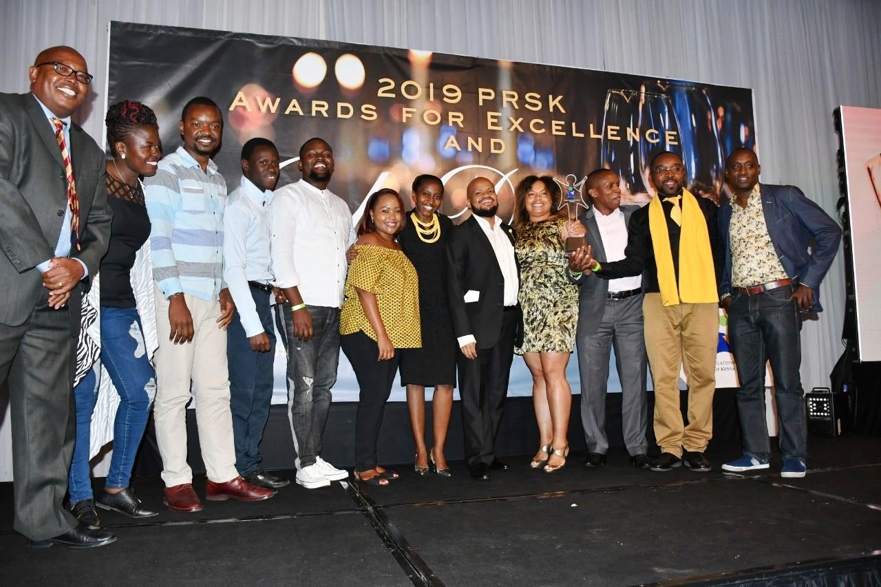 The Apex Portal Novelli team celebrates the New Media PR Campaign of the year award during the 2019 PRSK Awards for Excellence Gala Dinner. www.theexchange.africa