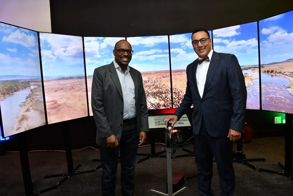 Google Kenya country manager Charles Murito with Tourism CS Najib Balala during the launch of the street view for National Parks in Kenya. The project covers Kenya’s 21 national parks and one conservancy. www.theexchange.africa