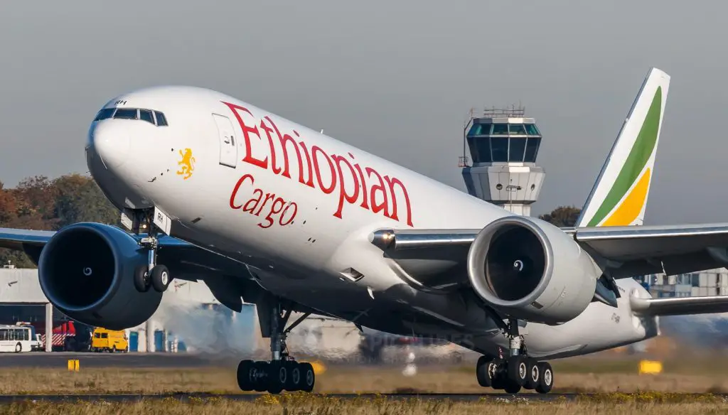 An Ethiopian Airlines’ cargo plane. The airline has registered significant growth in the cargo market making up for losses in passenger travel. www.theexchange.africa