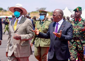 President Museveni Arrives for talks to meet President Magufuli in Chato, Tanzania. Source: NilePost