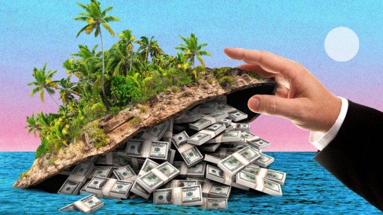 money hidden under island 