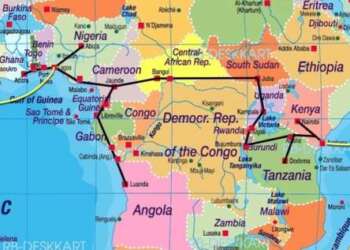 A map of the Trans African Railway which links Mombasa, Kenya in East Africa through to Lagos, Nigeria in West Africa with rail spurs to Ghana and Angola. AfCFTA is meant to spur Intra-African trade. www.theexchange.africa