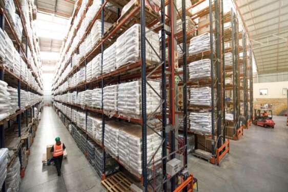 A warehouse. Warehousing is critical to the logistics sector in Africa if the AfCFTA is to succeed. www.theexchange.africa