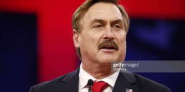 Mike Lindell, president and chief executive officer of My Pillow Inc., speaks during the Conservative Political Action Conference (CPAC) in National Harbor, Maryland, U.S., on Thursday, Feb. 28, 2019. President Trump will attend this year's Conservative Political Action Conference on his return from a summit with North Korea leader Kim Jong Un in Hanoi, according to a White House official. Photographer: Aaron P. Bernstein/Bloomberg via Getty Images