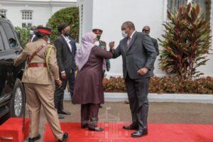 Tanzanian President Samia Visits Kenya samia uhuru