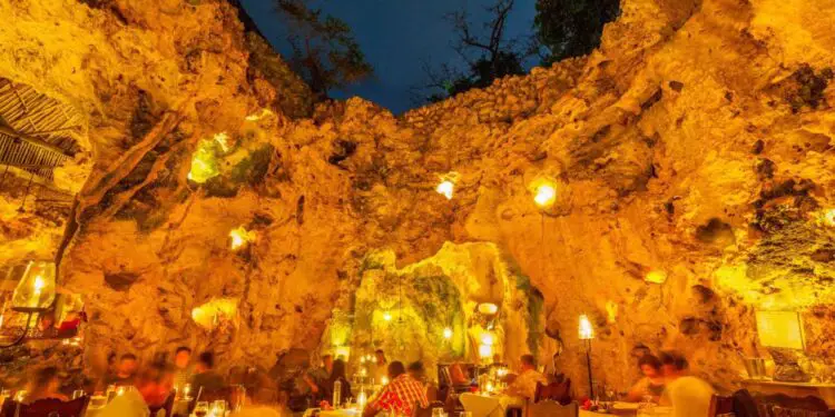 The Ali Barbour's Cave Restaurant. It is one of the affordable vacation places in Kenya’s coast. www.theexchange.africa
