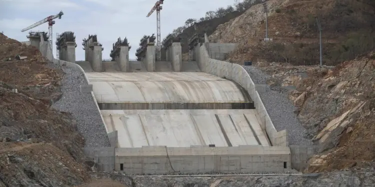 A section of the GERD Dam under construction. The GERD is expected to boost Ethiopia’s growth into a middle-income country by 2025. www.theexchange.africa