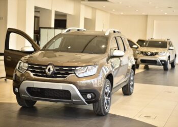 New Renault cars in a showroom. Autochek Africa will enable customers to buy new vehicles on loan. www.theexchange.africa