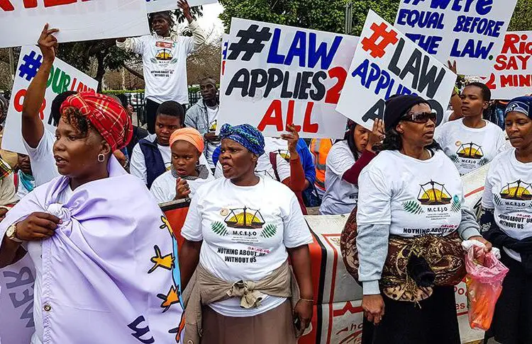 South Africans protest against mining dispalcement. www.theexchange.africa