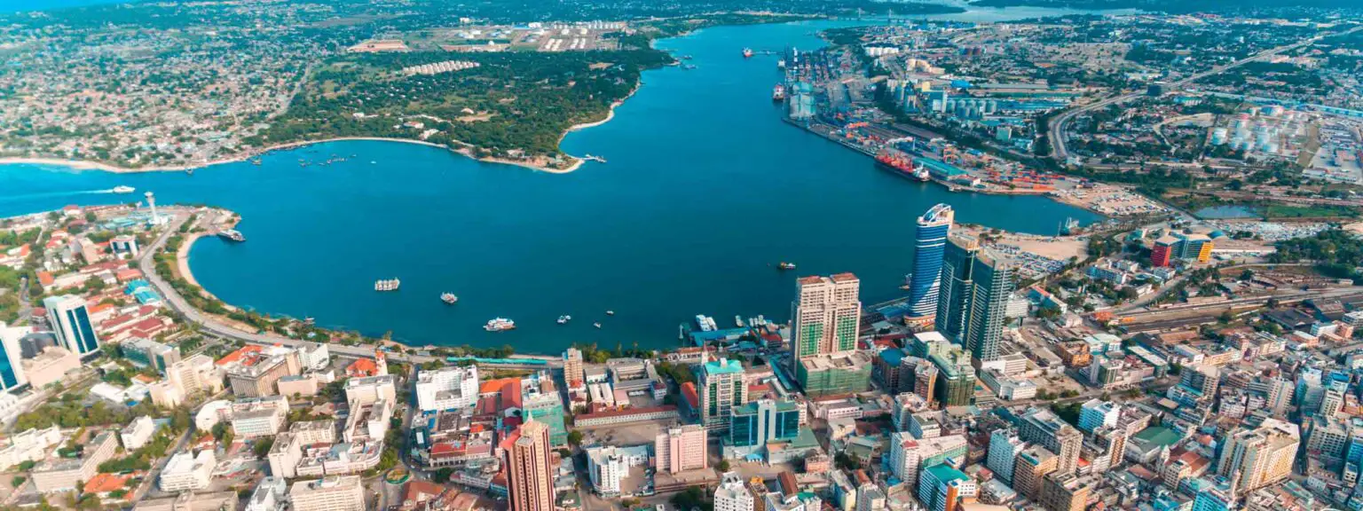 An aerial view of Dar es Salaam, one of Africa's fastest growing cities. www.theexchange.africa