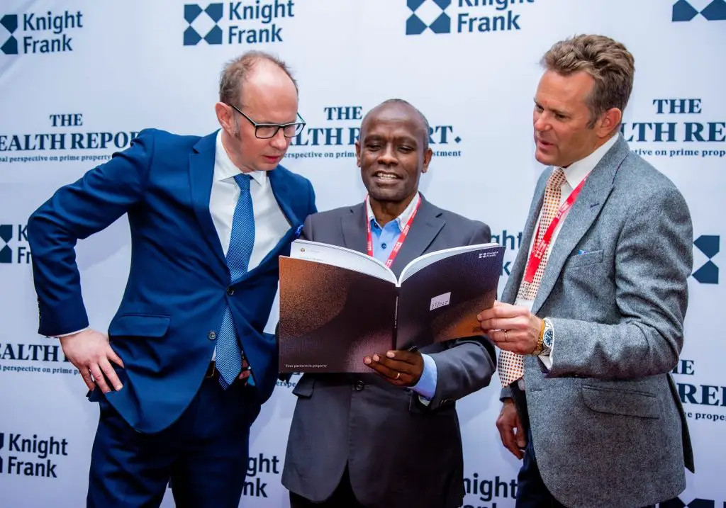 L-R: Andrew Shirley, Maina Mwangi and Ben Woodhams. The Knight Frank Wealth Report notes that Kenya’s dollar millionaires are repatriating their wealth to adopted home countries. www.theexchange.africa
