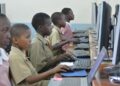 Learners using computers donated by the Ministry of Information Communication Technology, Postal and Courier Services. [Photo/ RosGwen24 News]
