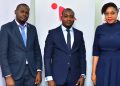 Marketing Manager, Quickteller, Adetayo Teluwo (left); Marketing Manager, Interswitch, Olawale Akanbi; Marketing Manager, Verve International, Enyioma Anaba, during the media launch of a new set of commercials for the respective brands in Lagos/ TheGuardian.ng