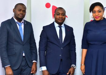 Marketing Manager, Quickteller, Adetayo Teluwo (left); Marketing Manager, Interswitch, Olawale Akanbi; Marketing Manager, Verve International, Enyioma Anaba, during the media launch of a new set of commercials for the respective brands in Lagos/ TheGuardian.ng
