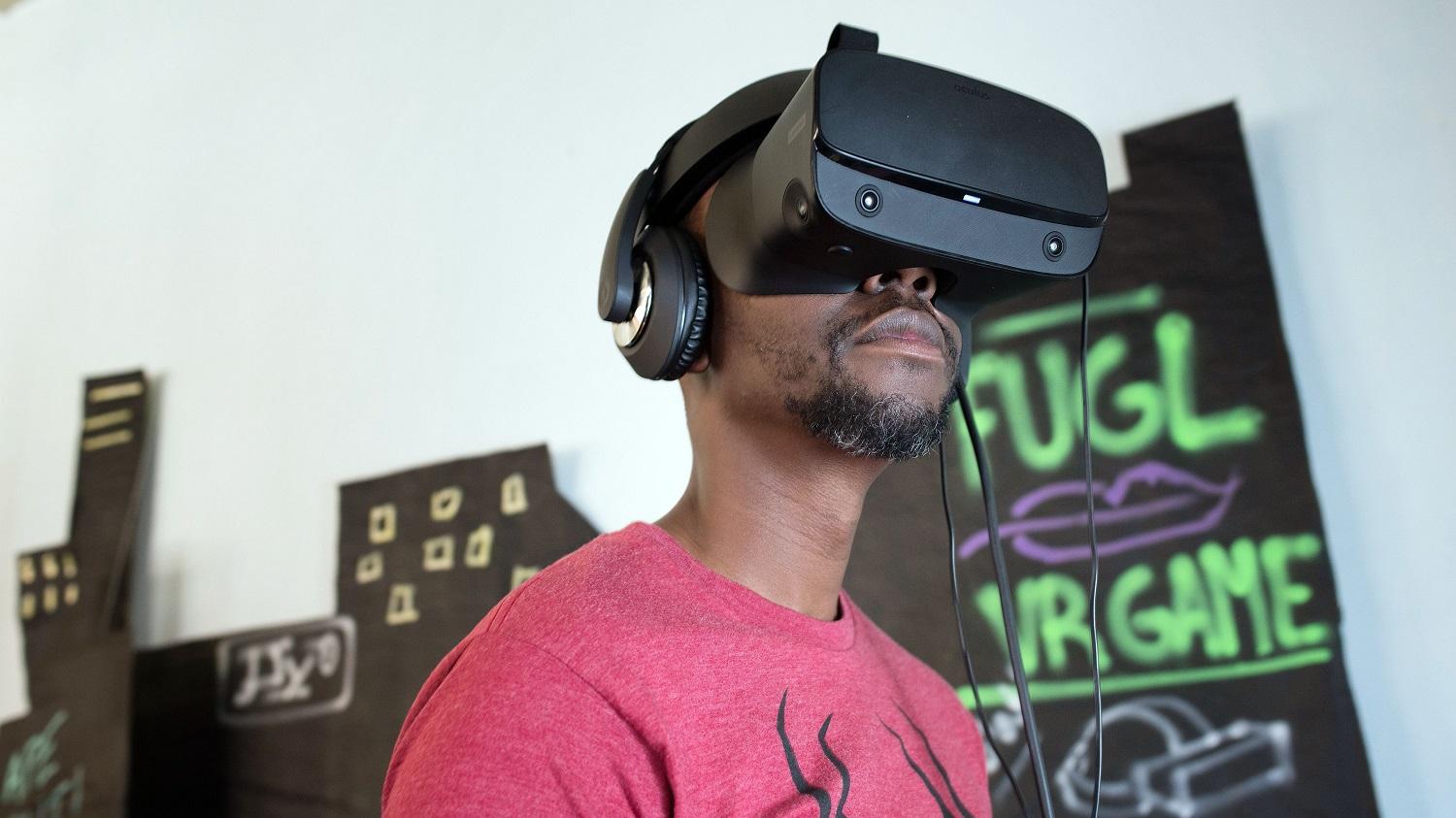 Kenyan game developer Nathan Masyuko tries on virtual reality (VR) goggles. African tech creators are already creating some exciting innovations in the world. www.theexchange.africa