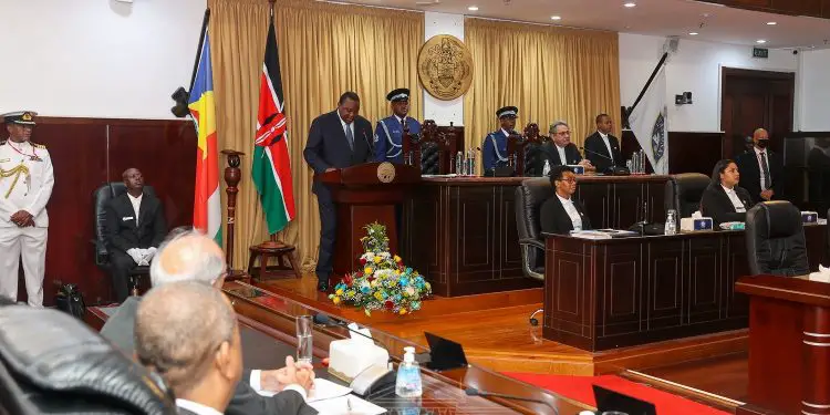 President Uhuru Kenyatta Addressing the Seychellois parliamentarians. Kenya and Seychelles inked a record number of 10 agreements to improve their economic relations. www.theexchange.africa