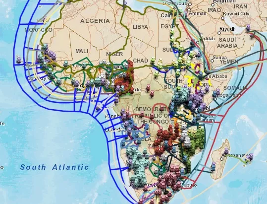 African fibre optic cable map. www.theexchange.africa