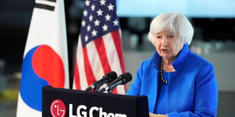 Treasury Secretary Janet Yellen, speaking in Seoul on Tuesday, urged a shift away from trade with geopolitical rivals.
PHOTO/ASSOCIATED PRESS