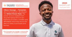 Tanzanian shortlisted for 2023 Africa Prize for Engineering Innovation Award Kawago makes his WAGA Power Pack with recycled batteries bought from informal waste collectors, including women and youth, in five regions in Tanzania. Photo/APEI