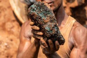 An artisanal cobalt miner in the DR Congo. The DR Congo has 70 per cent of the world’s cobalt and enormous deposits of lithium which are critical to the clean energy shift. https://theexchange.africa/