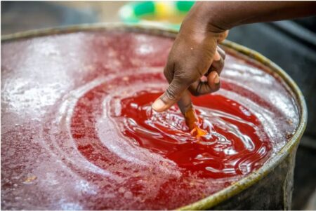A tub of palm oil in Nimba County, Liberia. www.theexchange.africa