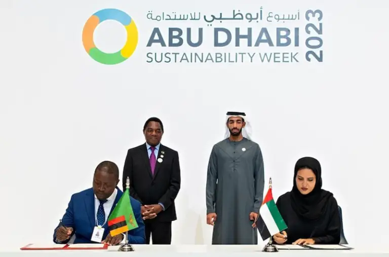 Signing of MOU between Zambia and UAE to invest in the energy sector on January 17, 2023 . www.theexchange.africa