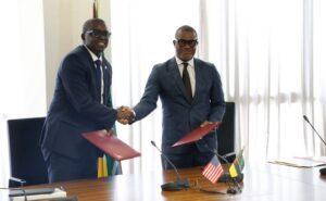 Visiting U.S. Millennium Challenge Corporation (MCC) Deputy Chief Executive Officer (DCEO) Mahmoud Bah and Minister of Economy and Finance Max Tonela signed a key agreement called an Aide Memoire during a meeting at the Ministry of Economy and Finance. www.theexchange.africa