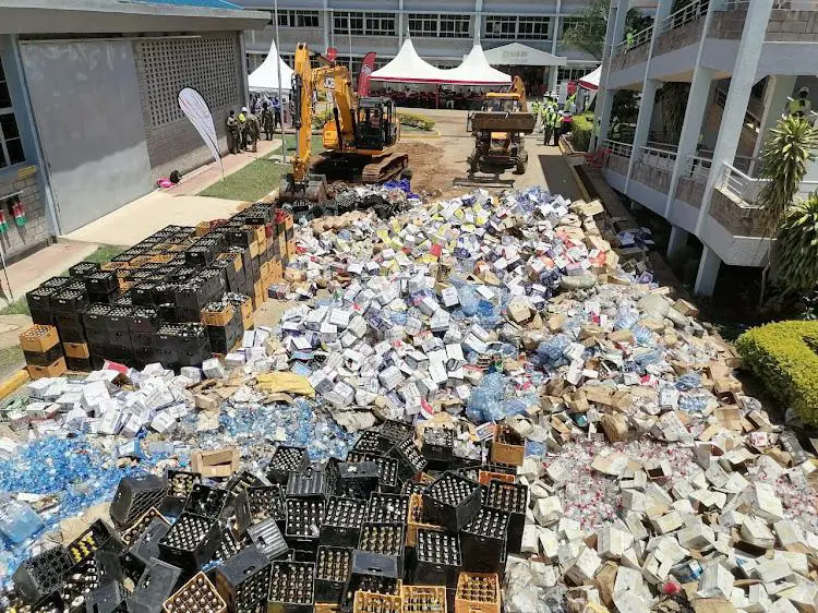 Counterfeit alcoholic beverages destroyed 
