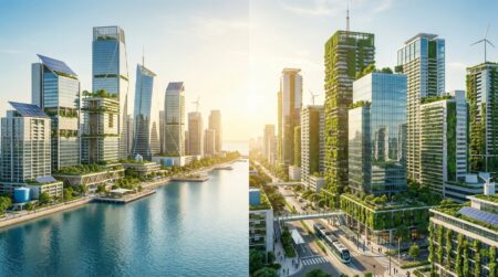 Sustainable Real Estate Africa: Green certified skyscrapers in Lagos and Nairobi symbolizing Sustainable real estate Africa.