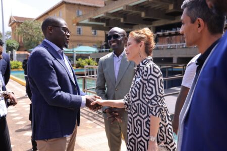 Nairobi Governor Johnson Sakaja officially opening AI EVERYTHING KENYA X GITEX KENYA 2026 at the Kenyatta International Convention Centre alongside government officials, technology leaders, and international delegates.